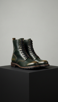 Stivali combat pelle pieno fiore